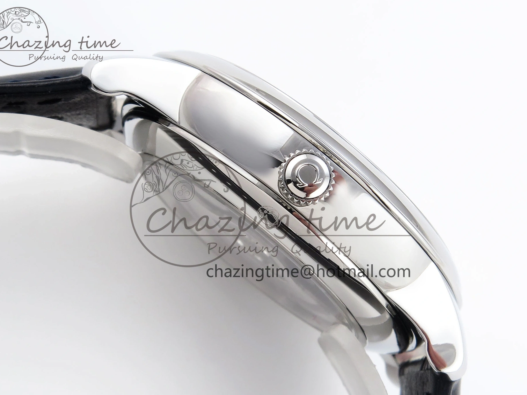 1221 De Ville Power Reserve SS MKF 1:1 Best Edition Black Dial on Black Leather Strap A Packable 7744